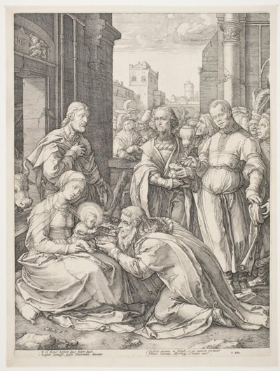 Klanění tří králů od Hendrick Goltzius