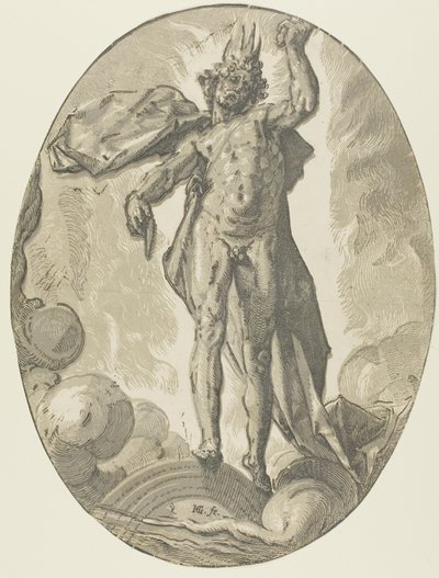 Aether, deska šest od Demogorgona a Božstev od Hendrick Goltzius