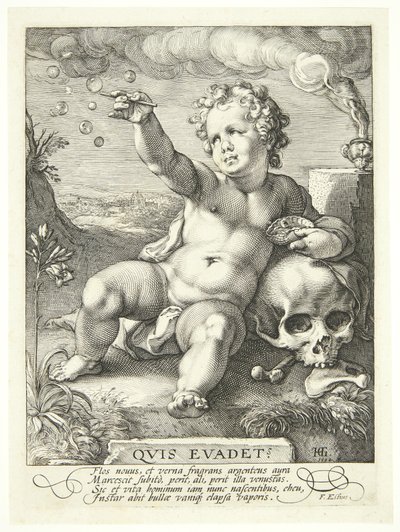 Alegorie pomíjivosti života ("Quis Evadet?") od Hendrick Goltzius