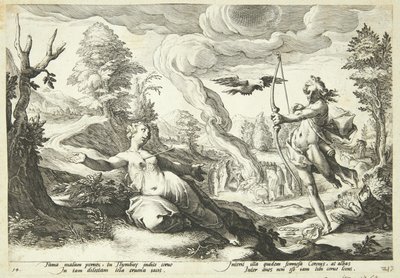 Apollo zabije Koronise od Hendrick Goltzius