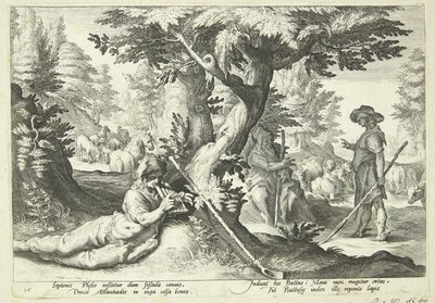 Battus se promění v kámen od Hendrick Goltzius