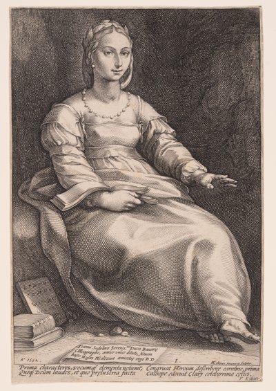 Kalliopa, múza epické poezie a výmluvnosti, z knihy Devět múz od Hendrick Goltzius