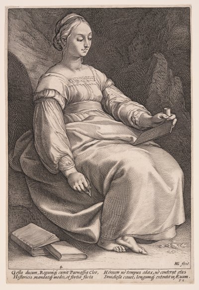Clio, múza dějin, z knihy Devět múz od Hendrick Goltzius