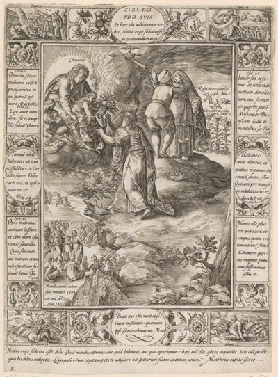 Cura dei pro suis, list 5 ze série „Alegorie křesťanské víry“ od Hendrick Goltzius