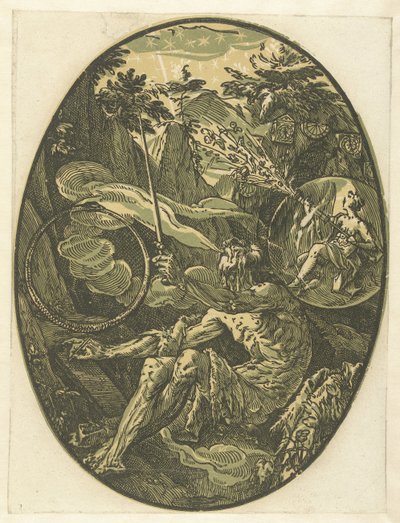 Demogorgon v jeskyni věčnosti Bohové a bohyně (název série) od Hendrick Goltzius