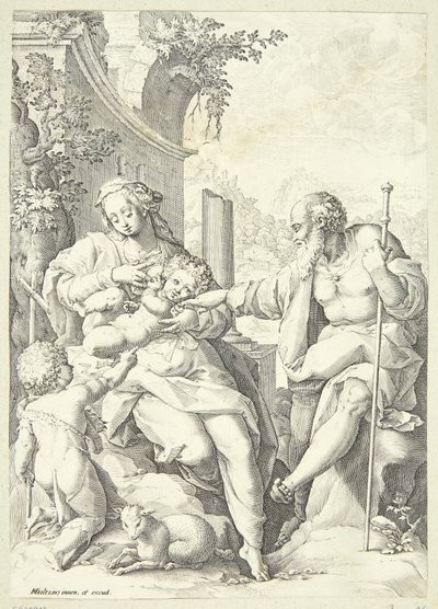 Svatá rodina s malým Janem od Hendrick Goltzius