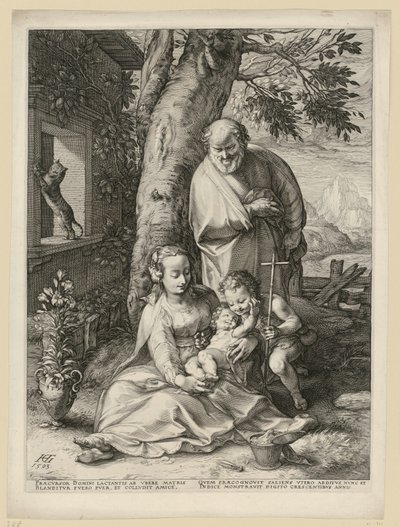 Svatá rodina s malým svatým Janem od Hendrick Goltzius