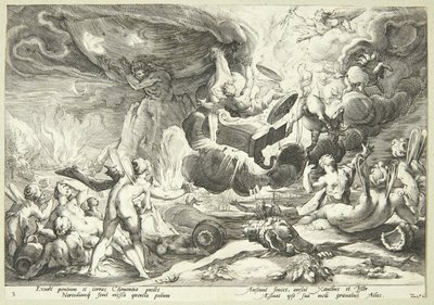 Pád Phaetonu od Hendrick Goltzius
