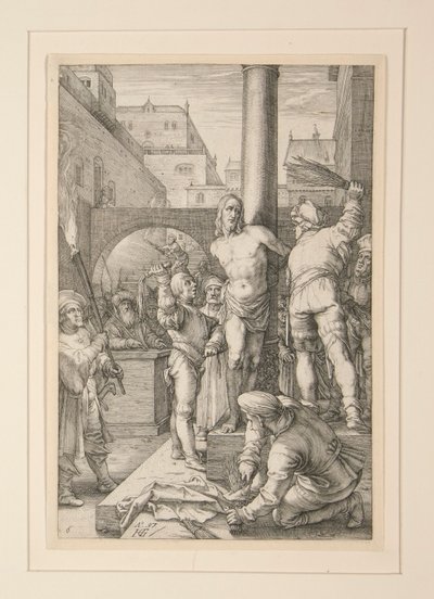 Flagellation of Christ, od Umučení, # 6 v sérii 12 rytin od Hendrick Goltzius