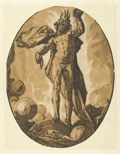 Helios (zemře) Bohové a bohyně (název série) od Hendrick Goltzius
