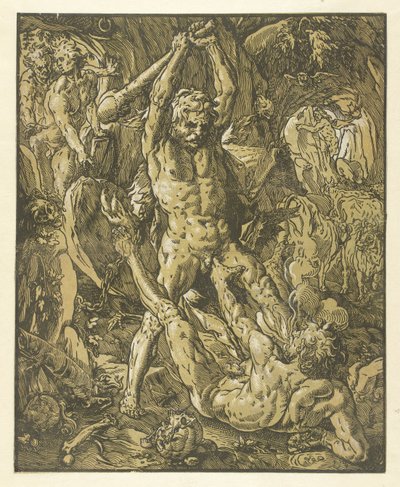 Herkules a Cacus od Hendrick Goltzius