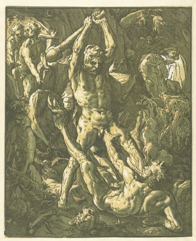 Herkules a Cacus od Hendrick Goltzius