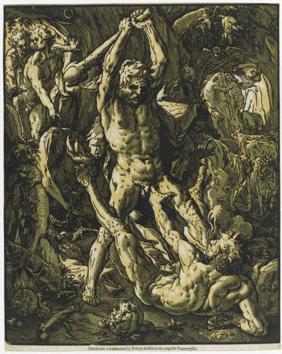 Hercules zabíjející Cacus, 1588. od Hendrick Goltzius