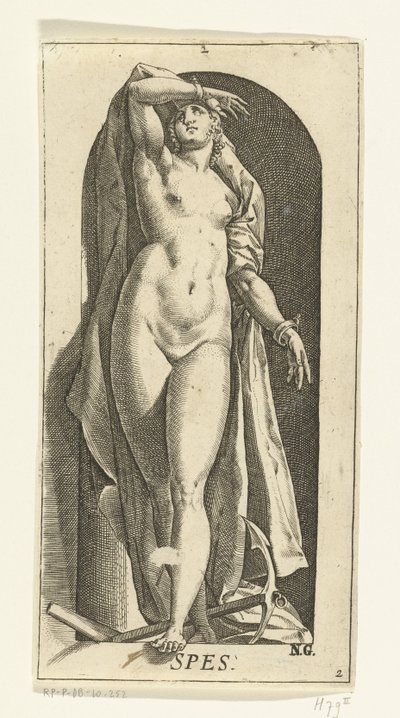 Halda Spes (název na objektu) Sedm ctností (název série) od Hendrick Goltzius