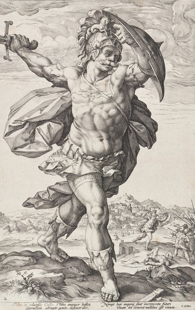 Horatius Cocles (Římští hrdinové, list 2) od Hendrick Goltzius