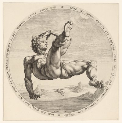 Ikar De vier vallers (název série) od Hendrick Goltzius