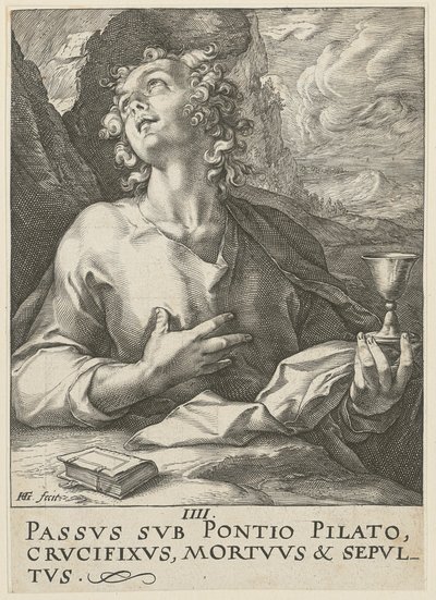 Jan, list č. 4 ze série „Kristus, dvanáct apoštolů a Pavel“ od Hendrick Goltzius