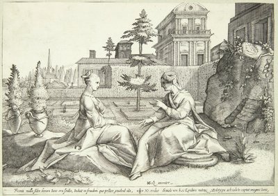 Juno převlečená za Beroë varuje Semele od Hendrick Goltzius