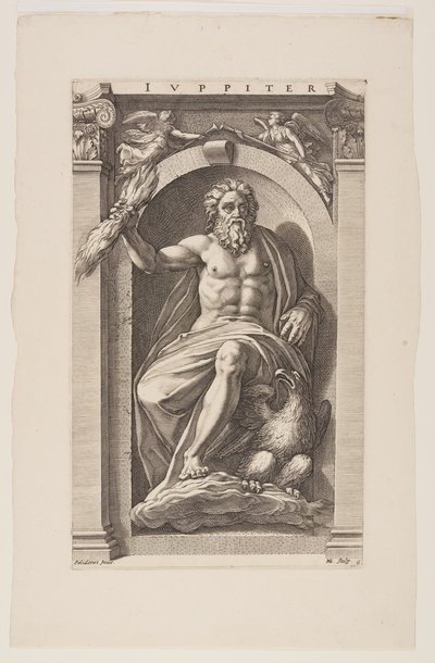 Jupiter, z knihy Osm pohanských bohů od Hendrick Goltzius
