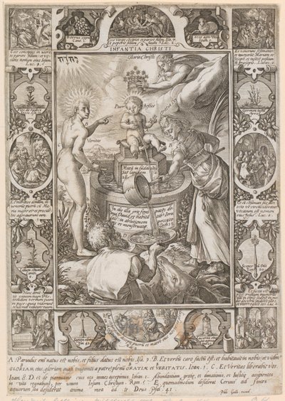 Kristovo dětství, list č. 3 ze série „Kristův život“ od Hendrick Goltzius