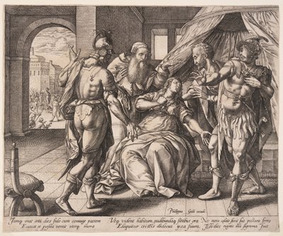 Lukrécie se zabíjí, z knihy Příběh Lukrécie od Hendrick Goltzius