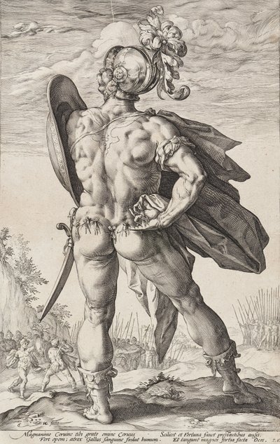 Marcus Valerius Corvus (Římští hrdinové, list 6) od Hendrick Goltzius