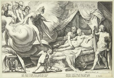 Mars a Venuše jsou překvapeni od Hendrick Goltzius