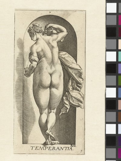 střídmost Temperance (název na předmětu) Sedm ctností (název série) od Hendrick Goltzius