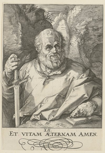 Matthias, list 13 ze série „Kristus, dvanáct apoštolů a Pavel“ od Hendrick Goltzius