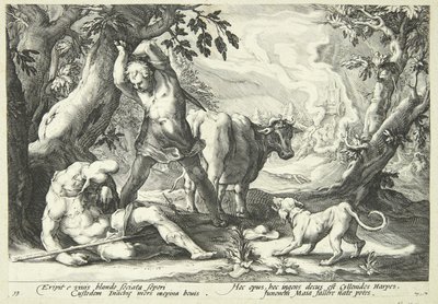 Merkur zabíjí Arguse od Hendrick Goltzius
