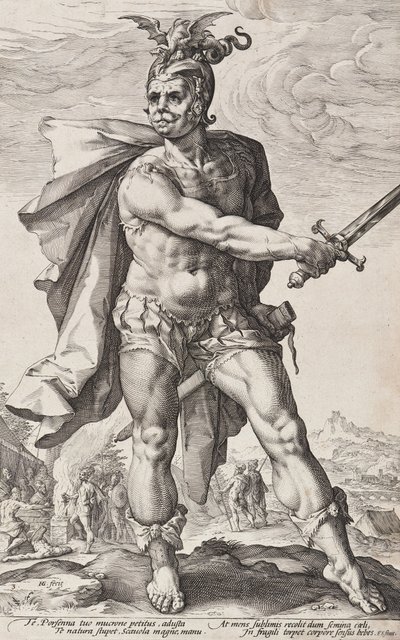 Mucius Scaevola (Římští hrdinové, tabule 3) od Hendrick Goltzius