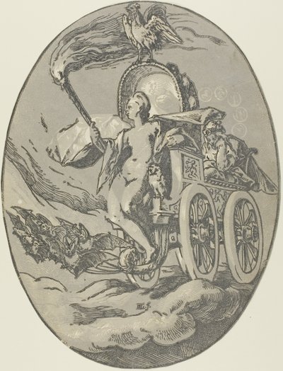 Nox, deska sedm od Demogorgona a Božstev od Hendrick Goltzius