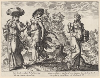 Orpa opouští Noemi a Ruth Historie Ruth (název série) od Hendrick Goltzius