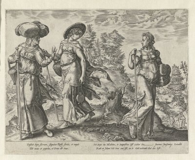 Orpa opouští Noemi a Ruth Historie Ruth (název série) od Hendrick Goltzius
