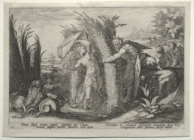 Pan pronásleduje Syrinx od Hendrick Goltzius