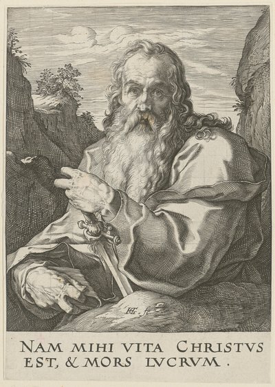 Pavel, list č. 14 ze série „Kristus, dvanáct apoštolů a Pavel“ od Hendrick Goltzius