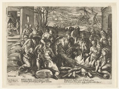 Paulus door een adder in de hand gebeten Geschiedenis van de apostelen (series title)   1362883   cs       czech Successfully Translated  Original: The Virgin and Child with a Male and a Female Donor Translat: The Virgin and Child with a Male and a Female  od Hendrick Goltzius