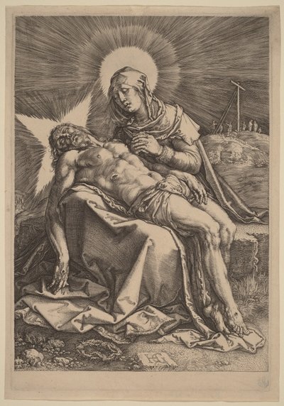 Pietà (Truchlící Panna Marie s mrtvým Kristem na klíně) od Hendrick Goltzius