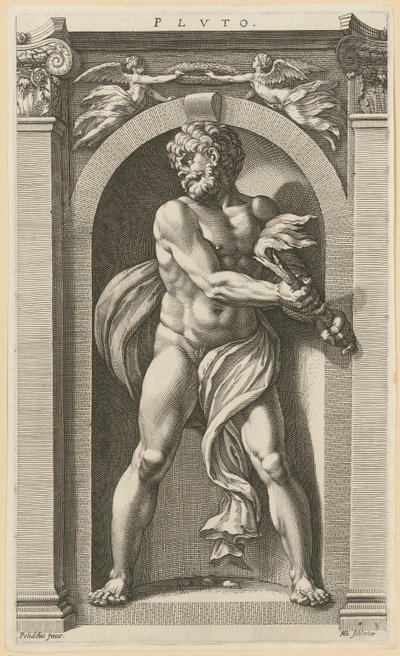Pluto, list 3 ze série „Osm antických božstev“ od Hendrick Goltzius