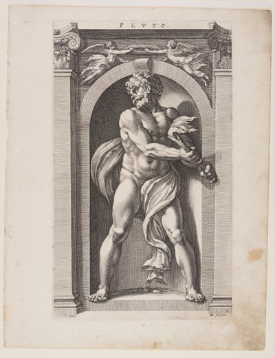 Pluto, z knihy Osm pohanských bohů od Hendrick Goltzius