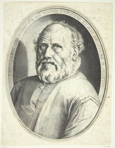 Portrét Dircka Volkertsze Coornherta od Hendrick Goltzius