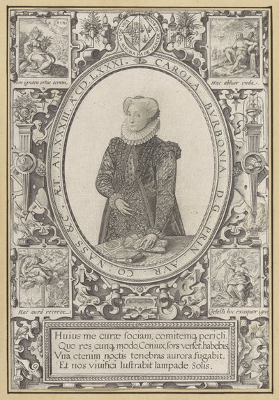 Portrét Charlotty Bourbonské od Hendrick Goltzius