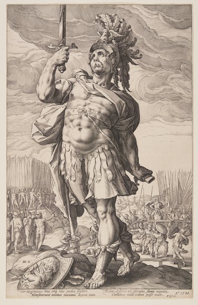 Publius Horatius, z knihy Římští hrdinové od Hendrick Goltzius
