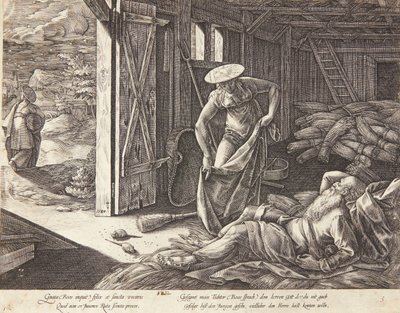 Rút a Boáz na mlatu od Hendrick Goltzius