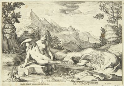 Salmacis a Hermaphroditus od Hendrick Goltzius