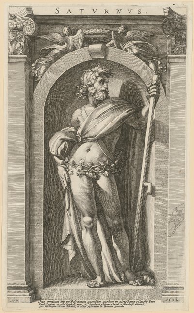 Saturn, list 1 ze série „Osm antických božstev“ od Hendrick Goltzius