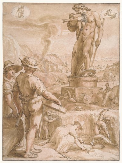 Saturn Sedm planet (název série) od Hendrick Goltzius
