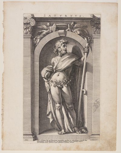 Saturnus (Saturn), z knihy Osm pohanských bohů od Hendrick Goltzius