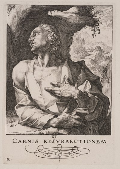 Svatý Juda Tadeáš, od Krista, apoštolů a svatého Pavla s vyznáním víry od Hendrick Goltzius