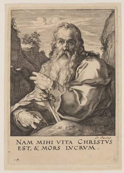 Svatý Pavel, od Krista, apoštolů a svatého Pavla s vyznáním víry od Hendrick Goltzius